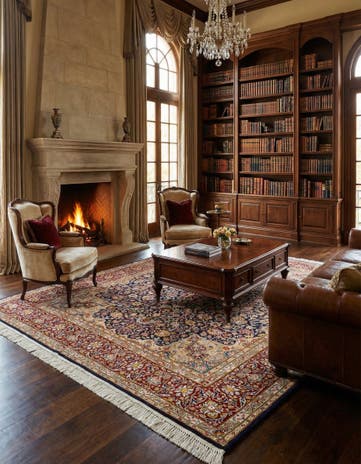 9' 9 x 13' 6 Kashan Wool Rug