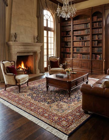 9' 9 x 13' 6 Kashan Wool Rug