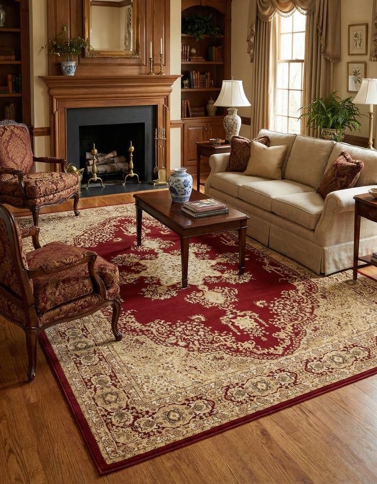 Detail image of 9' x 12' Classic Aubusson Rug