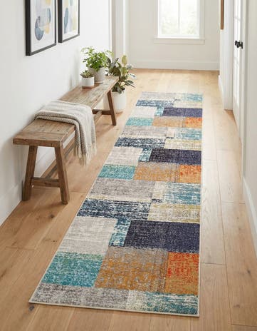 2' 7 x 12' Washable Vivid Runner Rug