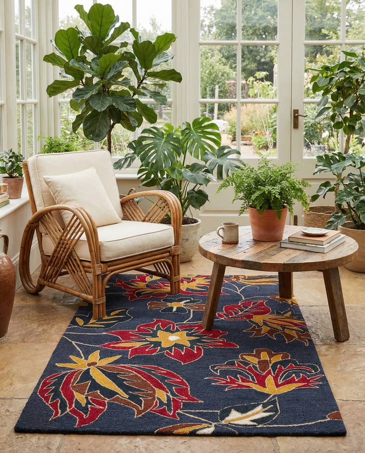 Detail image of 5' x 7' 10 Agra Wool Rug