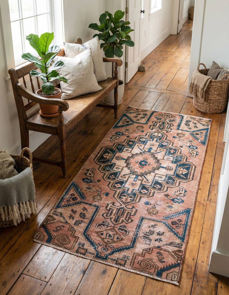 Detail image of 2' 10 x 5' 10  Hand Knotted Ultra Vintage Persian Wool Runner Rug