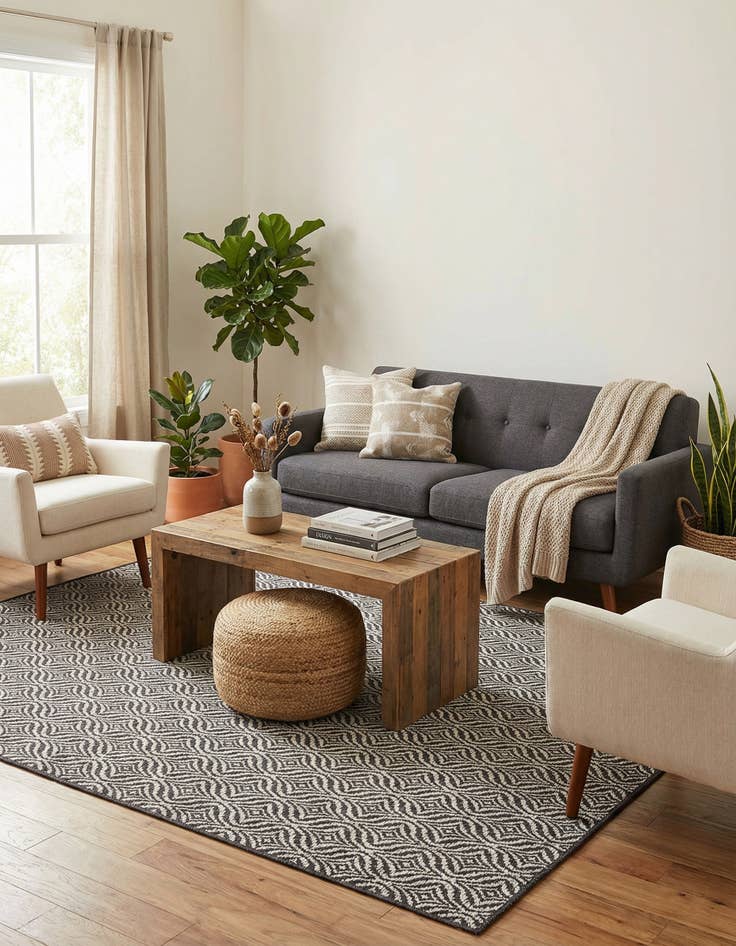 Detail image of 5' 3 x 7' Easy-Clean Trellis Indoor / Outdoor Rug