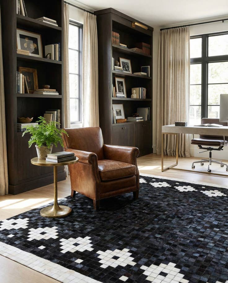 Detail image of 5' 2 x 8' Cowhide Stocks Rug