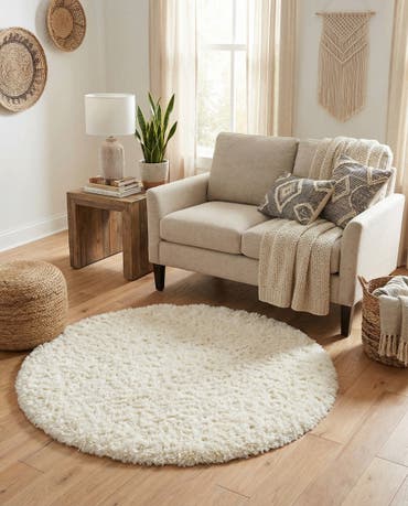  3' 3 x 3' 3 Infinity Shag Round Rug