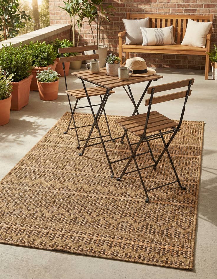 Detail image of 4' x 6'  Washable Modern Indoor / Outdoor Rug