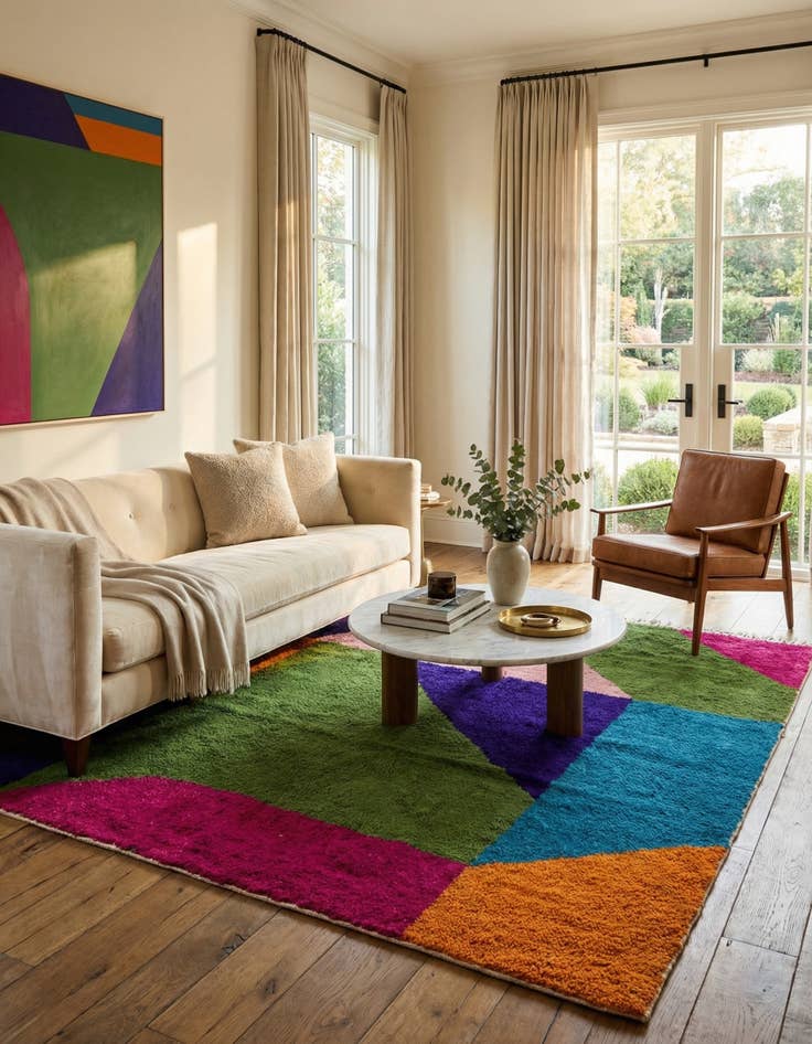 Detail image of  5' 2 x 7' 3  Hand Knotted Moroccan Wool Rug