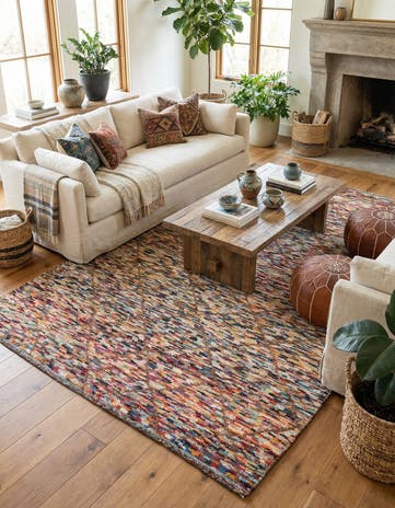 6' x 9' 2 Hand Knotted Moroccan Wool Rug