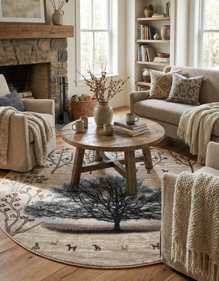 Detail image of 5' 3 x 5' 3 Laguna Round Rug