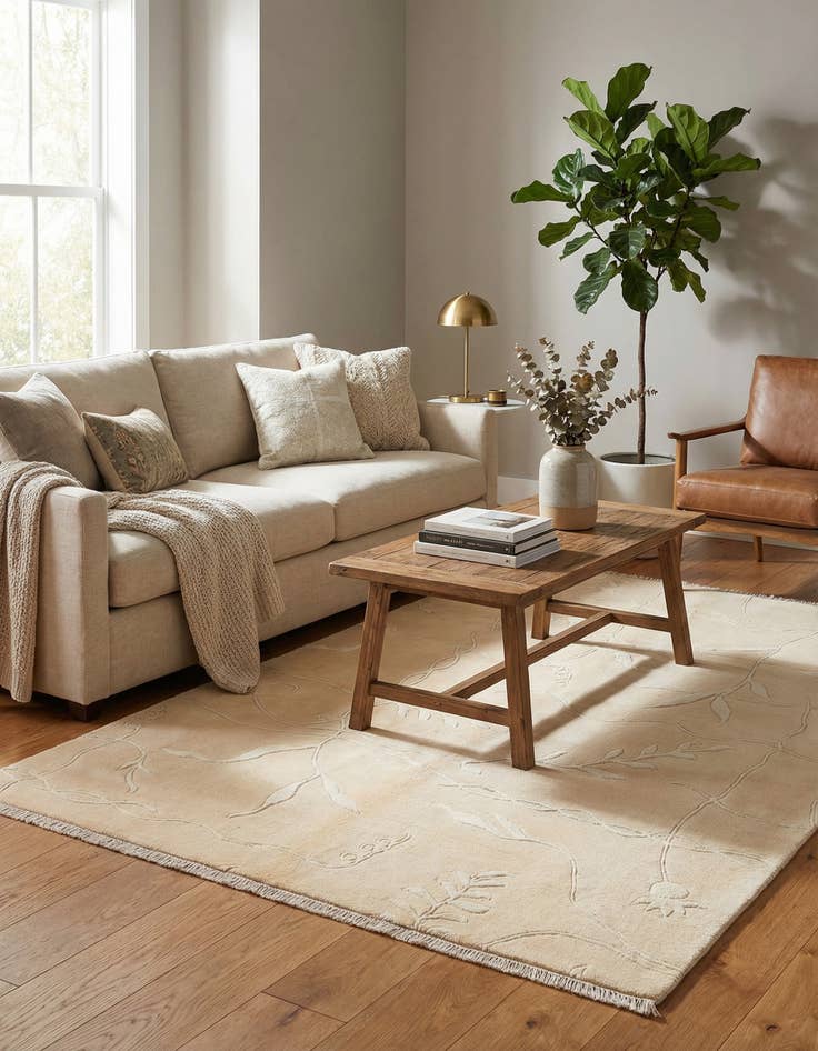 Detail image of 4' 9 x 6' 7  Hand Knotted Darya Wool Rug