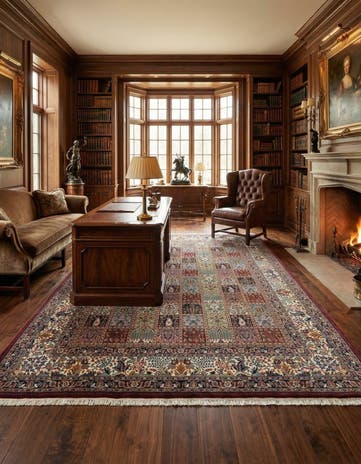 7' x 9' 10 Hand Knotted Birjend Persian Wool Rug