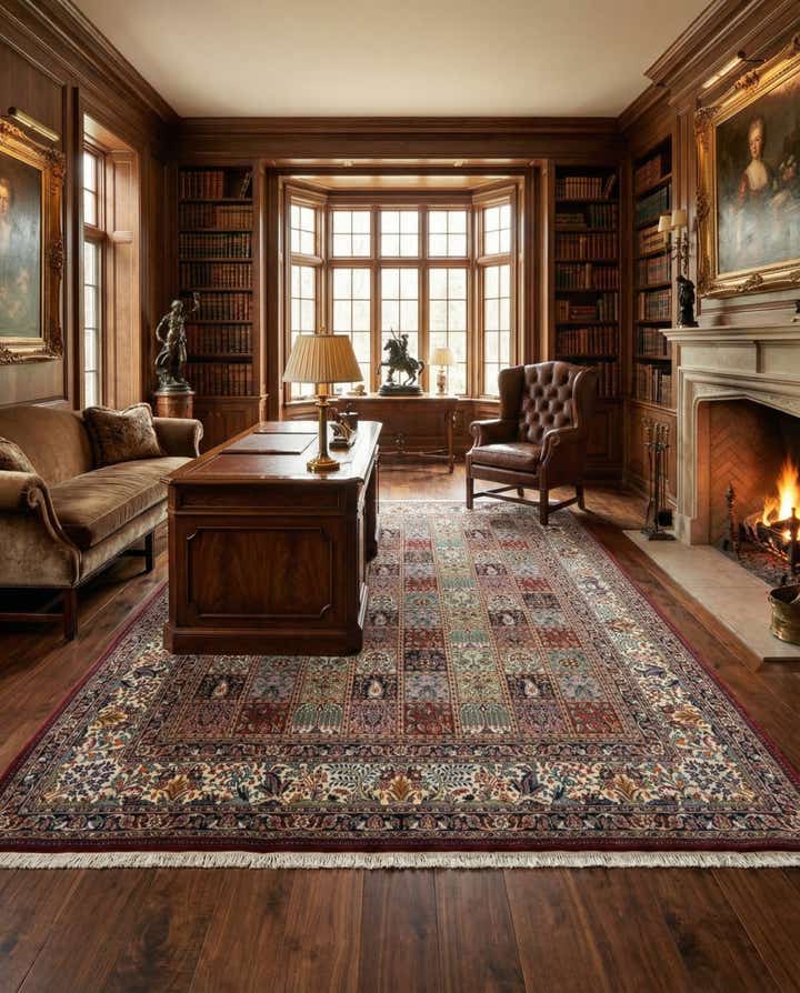 7' x 9' 10 Hand Knotted Birjend Persian Wool Rug