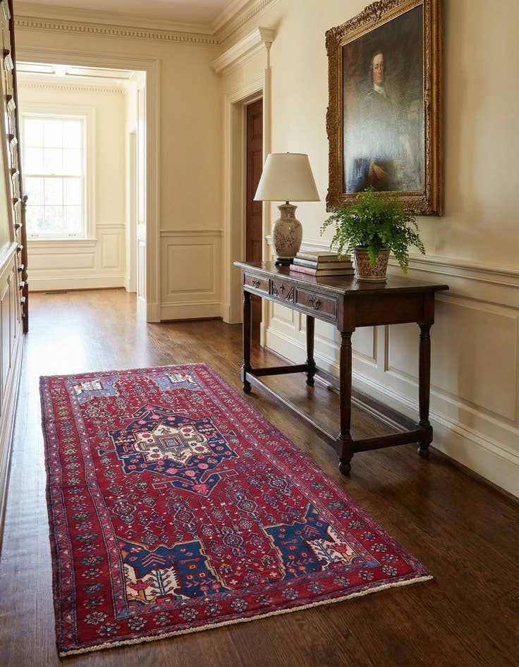 Detail image of 4' x 9' 10  Hand Knotted Farahan Persian Wool Runner Rug