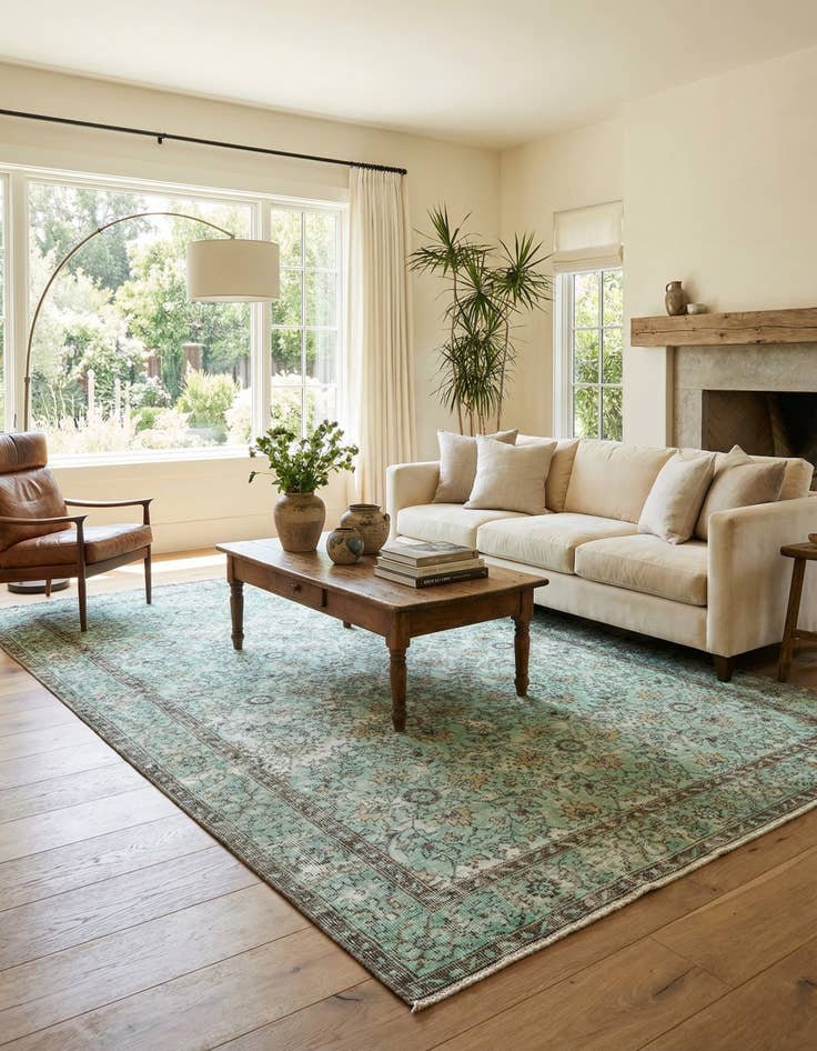 Detail image of 5' 10 x 9' 10 Ultra Vintage Wool Rug