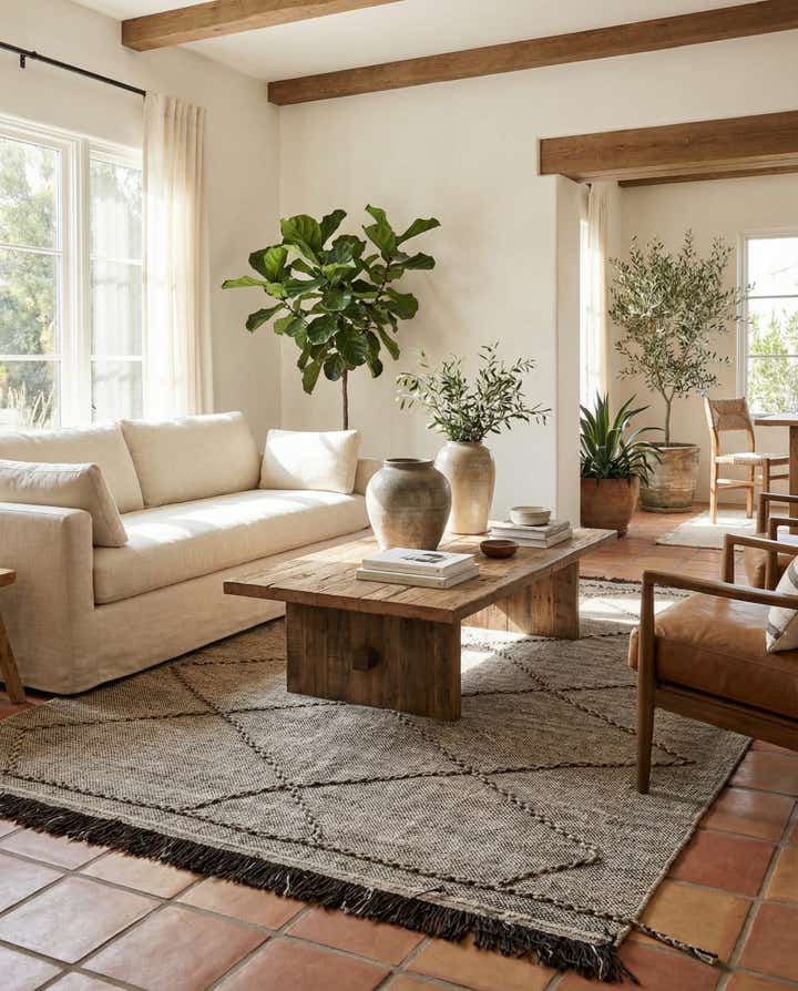 5' 9 x 8' Hand Knotted Moroccan Wool Rug