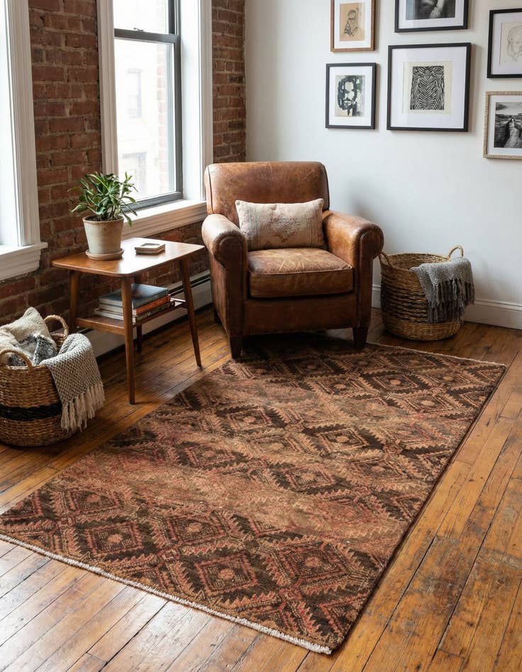 Detail image of 2' 9 x 5' 2  Hand Knotted Ultra Vintage Persian Wool Runner Rug