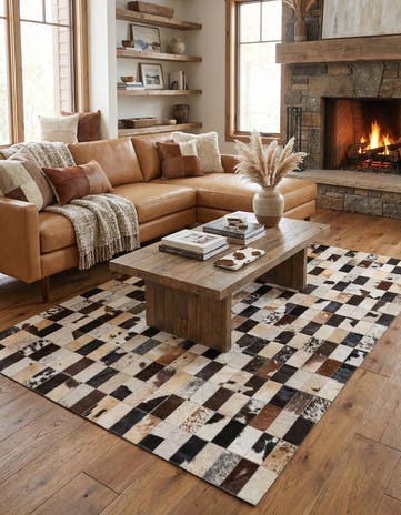 5' 2 x 7' 6 Cowhide Rug