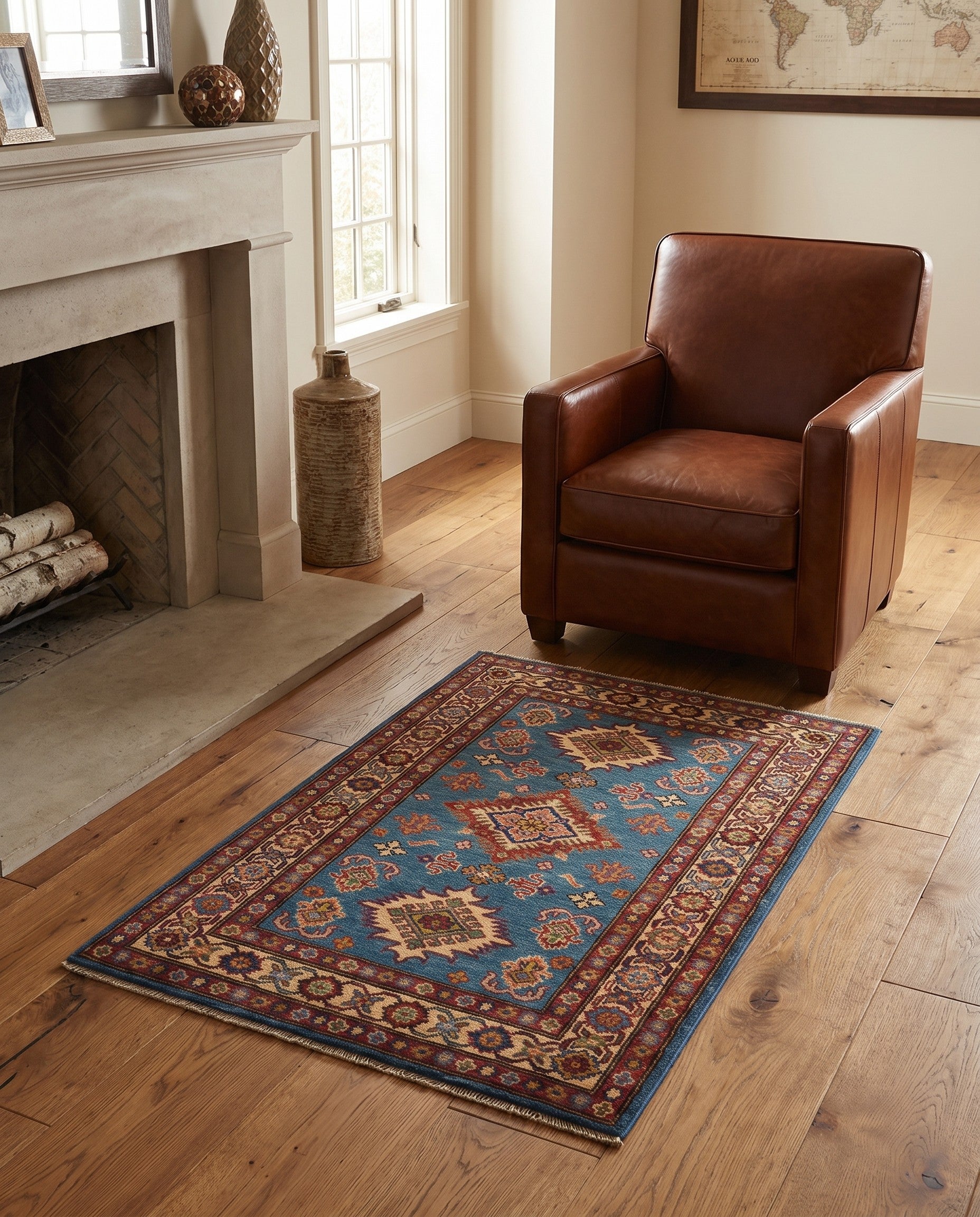 2' 9 x 4' 2 Hand Knotted Kazak Rug