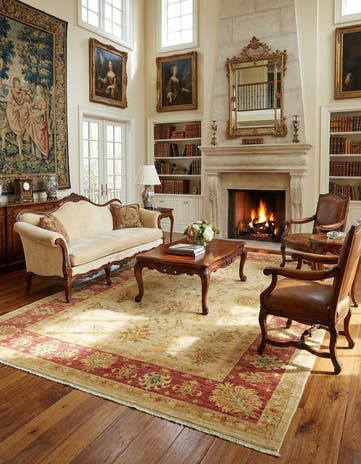 5' 9 x 8' 1 Hand Knotted Peshawar Ziegler Rug
