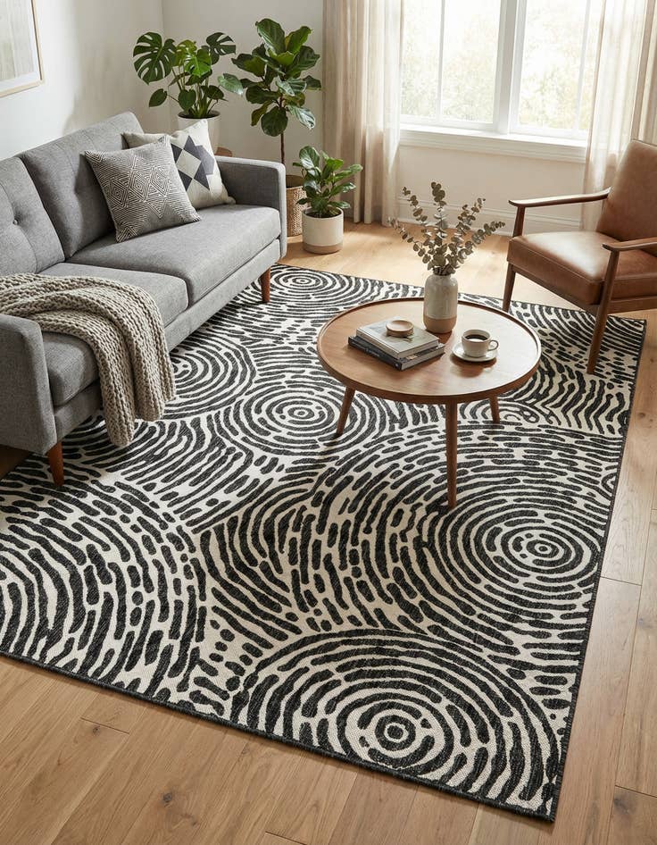 Detail image of 6' x 9' Easy-Clean Modern Indoor / Outdoor Rug