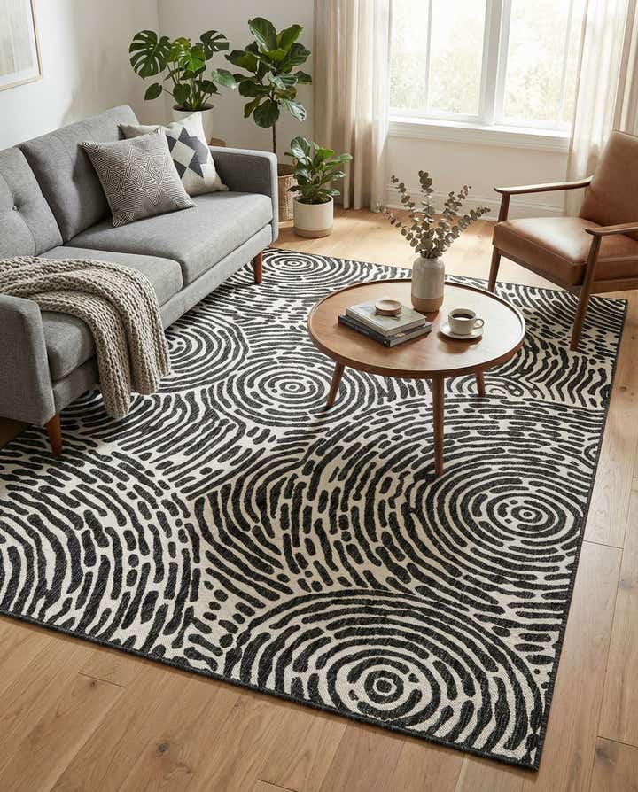 6' x 9' Easy-Clean Modern Indoor / Outdoor Rug