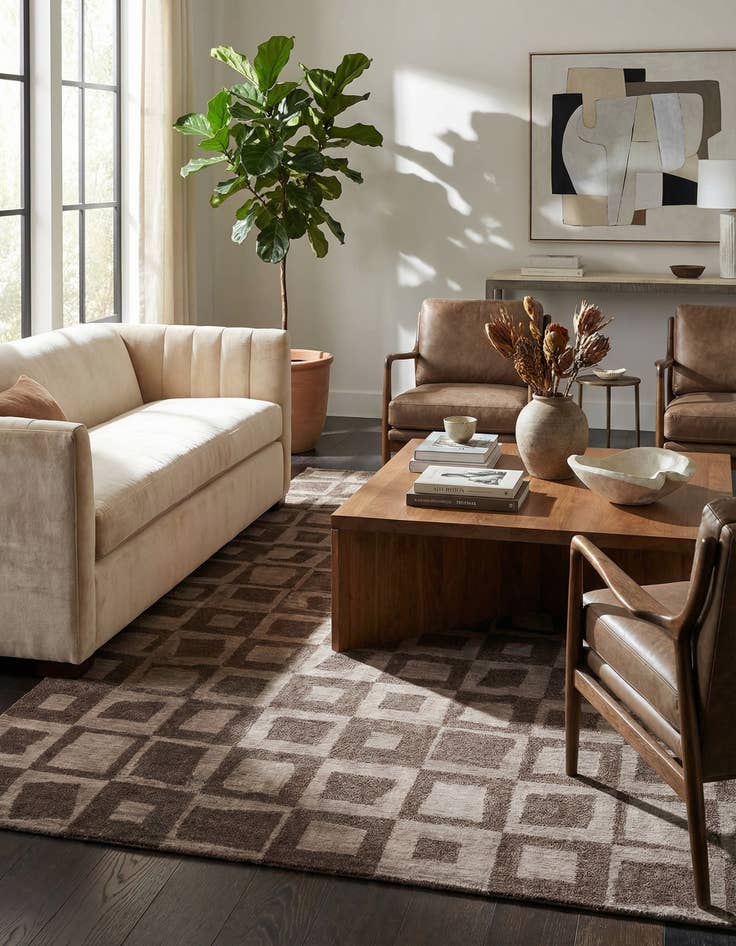 Detail image of 5' 9 x 8'  Hand Knotted Darya Wool Rug