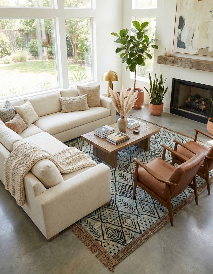 Detail image of 6' 6 x 9' 2  Hand Knotted Darya Wool Rug