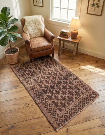 2' 4 x 4' 3 Hand Knotted Ultra Vintage Persian Wool Rug