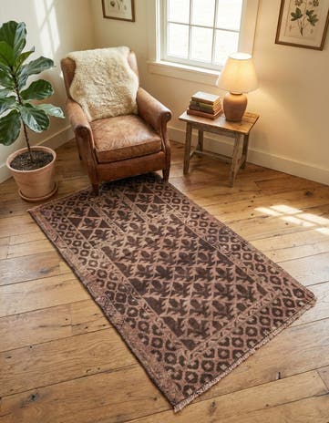 2' 4 x 4' 3 Hand Knotted Ultra Vintage Persian Wool Rug