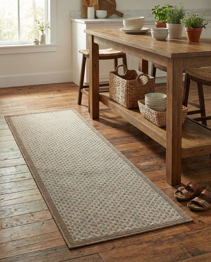 2' x 5' Easy-Clean Border Indoor / Outdoor Runner Rug