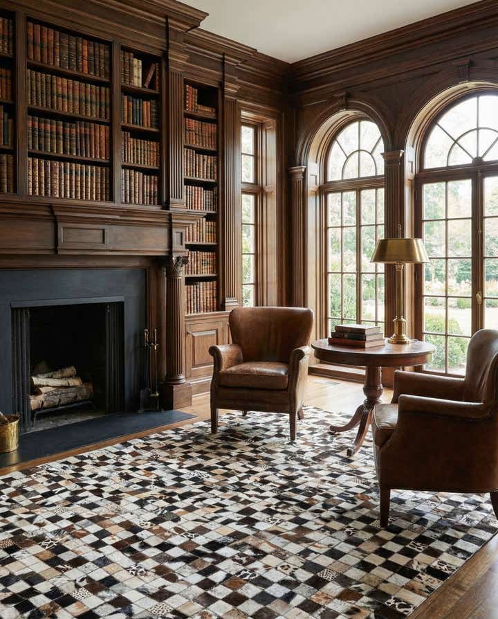 5' x 8' Cowhide Leather Rug