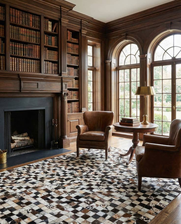 Detail image of 5' x 8' Cowhide Leather Rug