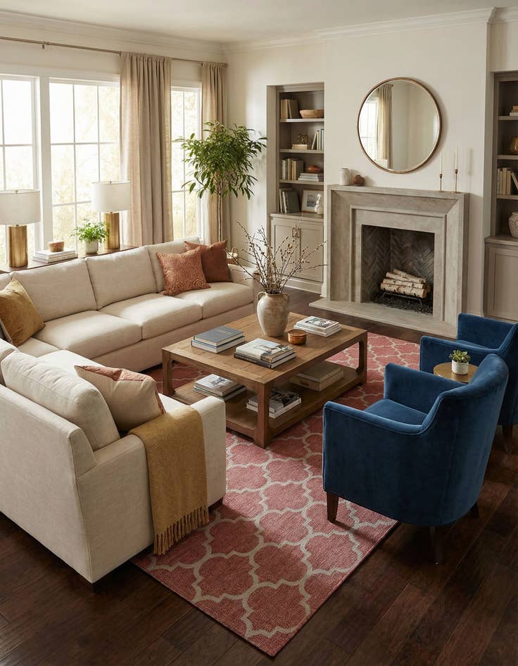 Detail image of 13' x 13'  Washable Trellis Indoor / Outdoor Square Rug