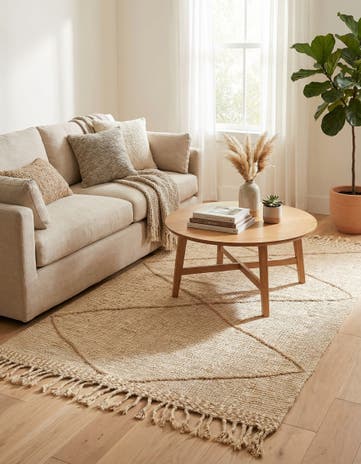 3' 8 x 5' 6 Hand Knotted Moroccan Wool Rug