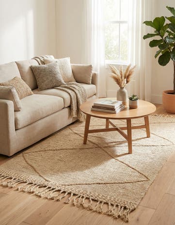 3' 8 x 5' 6 Hand Knotted Moroccan Wool Rug