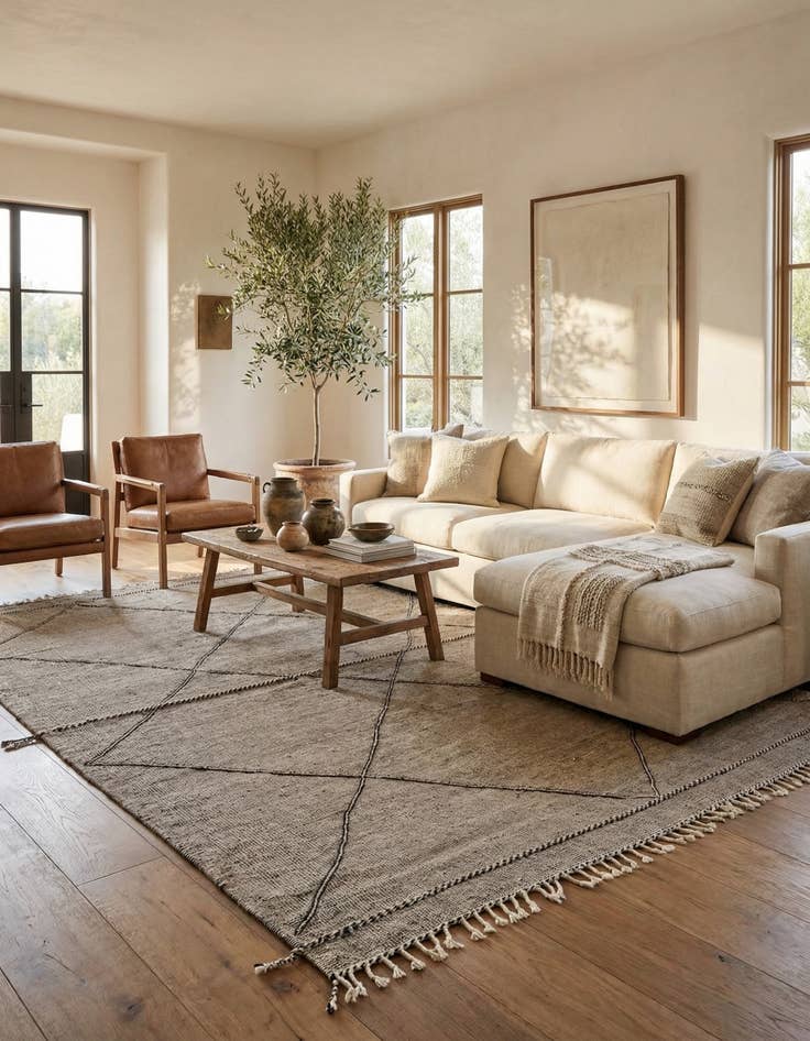 Detail image of 9' 7 x 13'  Hand Knotted Moroccan Wool Rug