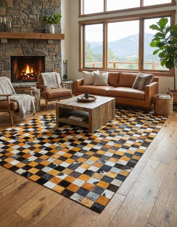 5' 2 x 8' Cowhide Stocks Rug