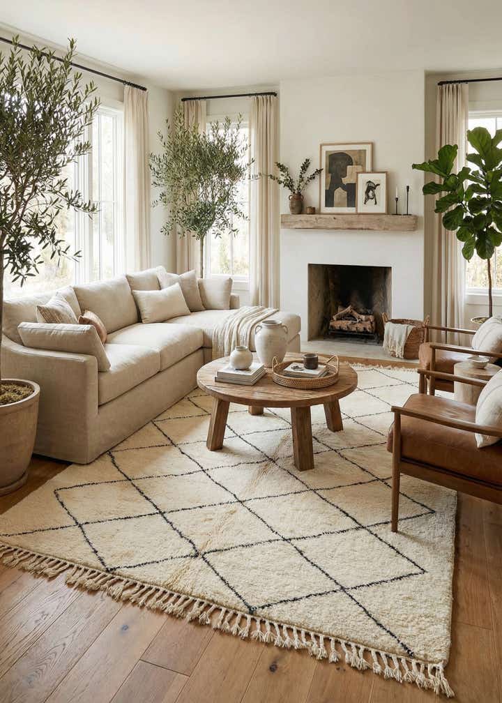 6' 10 x 10' Hand Knotted Moroccan Wool Rug