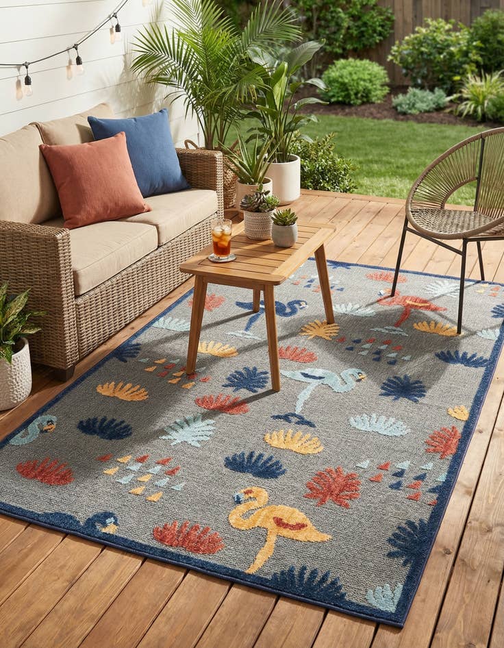 Detail image of  5' x 7' 7  Washable  Indoor / Outdoor Rug