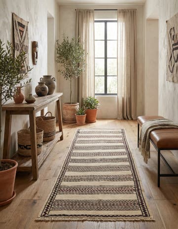 2' 3 x 6' 10 Hand Knotted Kilim Fars Persian Wool Runner Rug