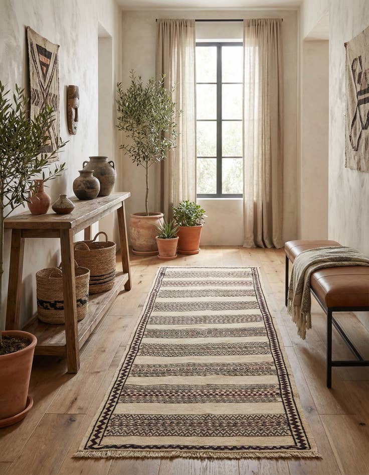 Detail image of  2' 3 x 6' 10  Hand Knotted Kilim Fars Persian Wool Runner Rug