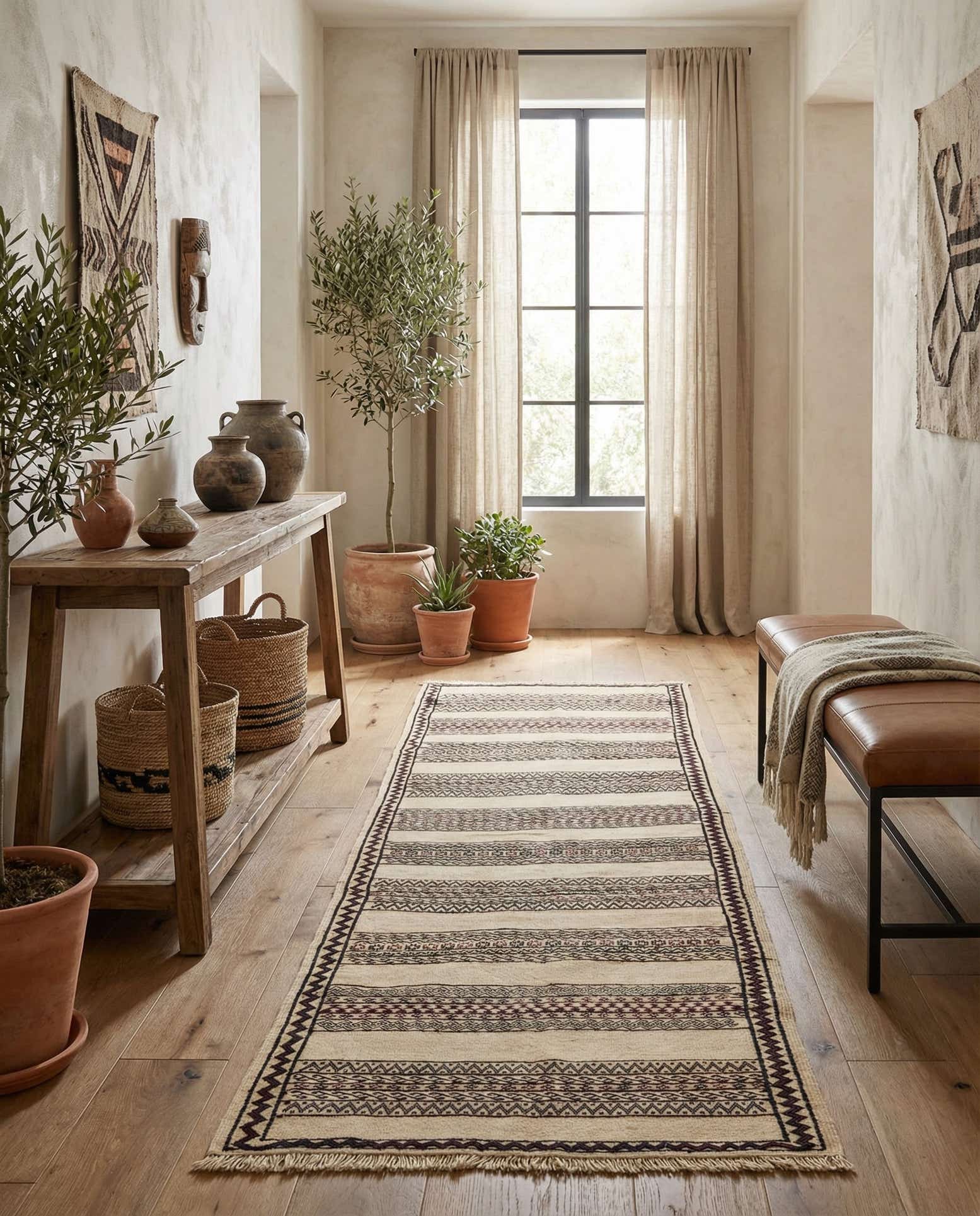 2' 3 x 6' 10 Hand Knotted Kilim Fars Persian Wool Runner Rug