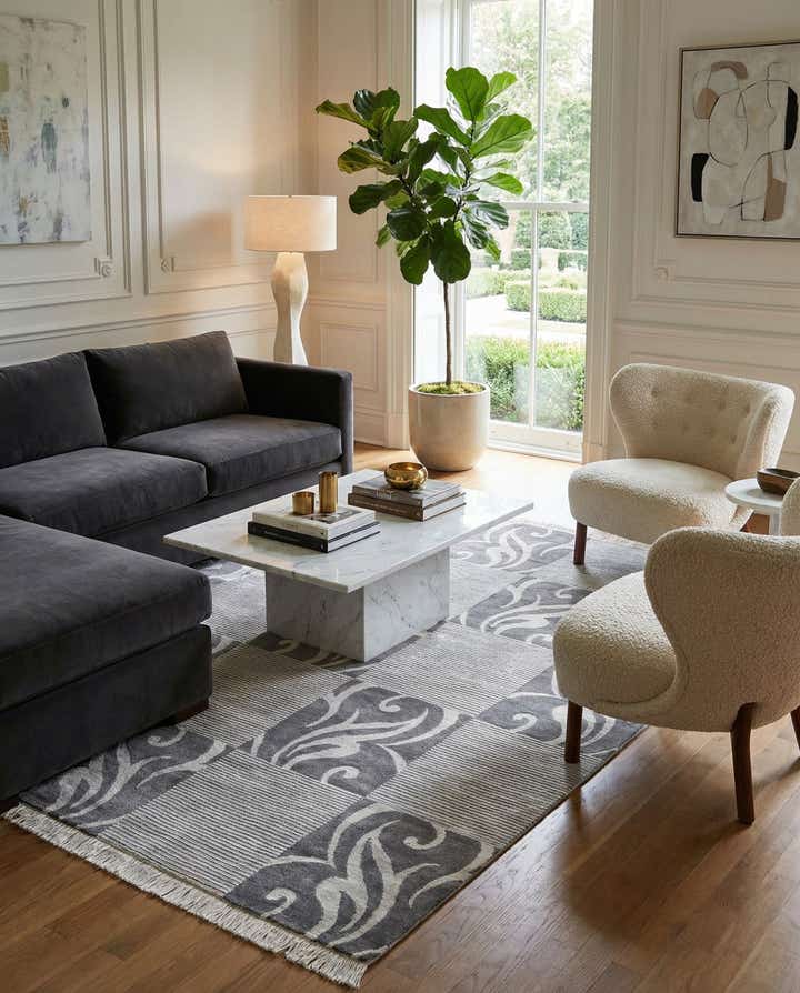 5' 7 x 7' 11 Hand Knotted Darya Wool Rug