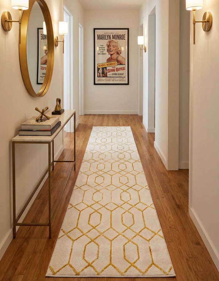 Detail image of 2' 7 x 12'  Marilyn Monroe™ Glam Trellis Runner Rug