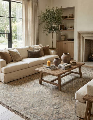 6' 8 x 9' 9 Hand Woven Kilim Maymana Wool Rug