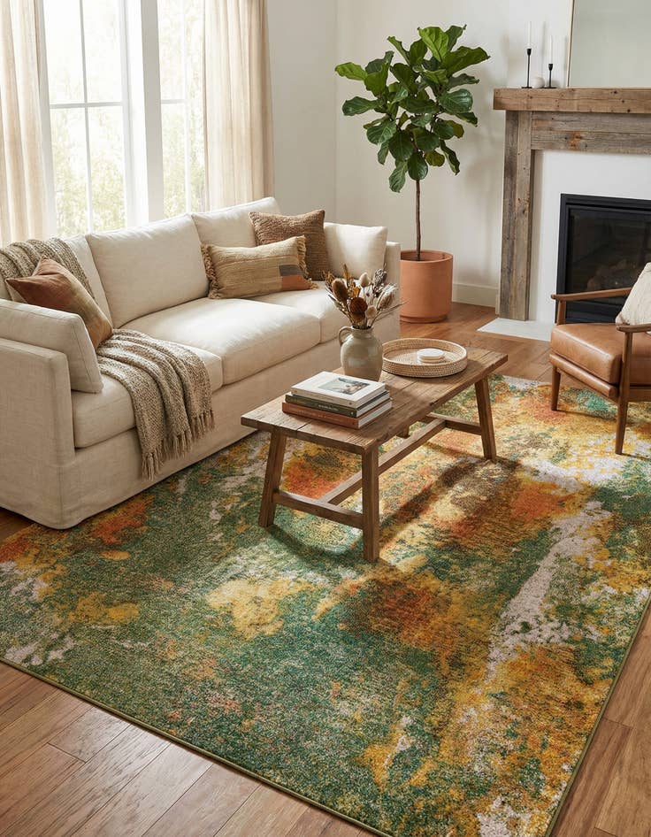 Detail image of 9' x 12'  Washable Haerfest Rug