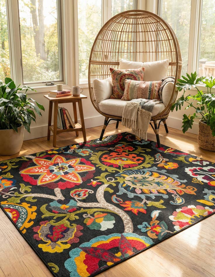 Detail image of 7' 10 x 7' 10  Washable Casablanca Indoor / Outdoor Square Rug