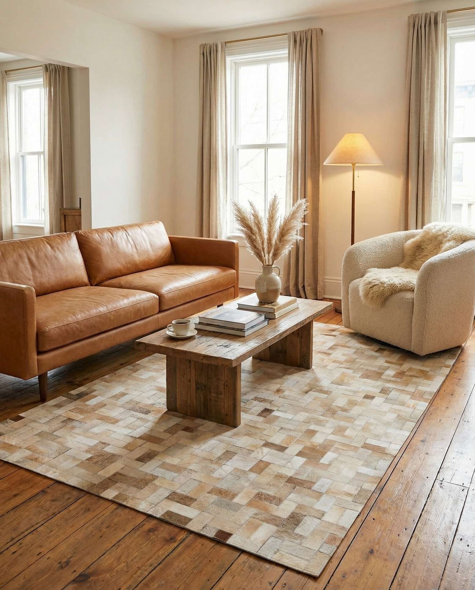 5' x 7' 11 Cowhide Stocks Rug