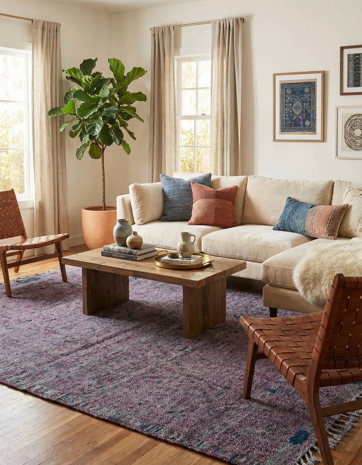 Detail image of  6' 2 x 10' 6  Hand Knotted Darya Wool Rug