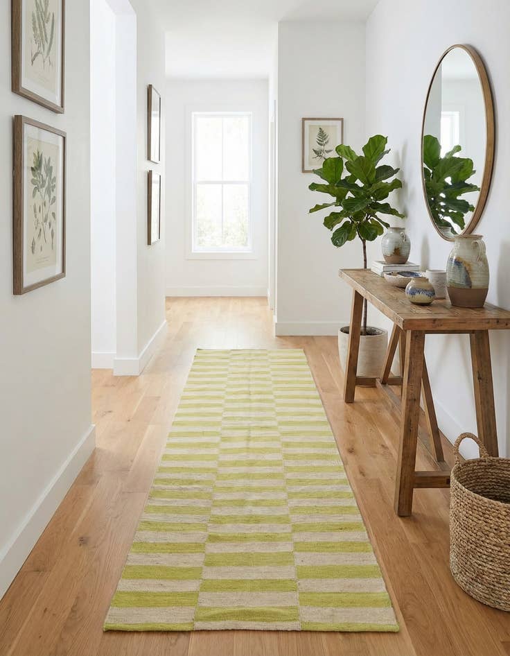 Detail image of 2' 6 x 9' 7  Hand Woven Kilim Modern Wool Runner Rug